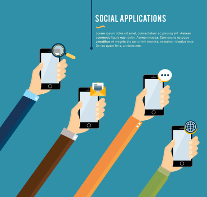 Applications vie sociale vecteur mat¨¦riel illustrateur