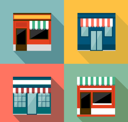 4 design plat vecteur magasin