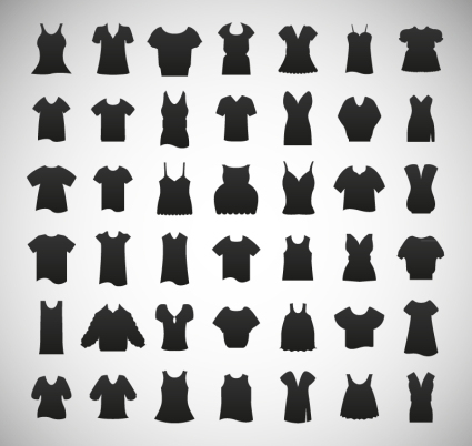42 de vtements silhouette le matriel icône vecteur des femmes