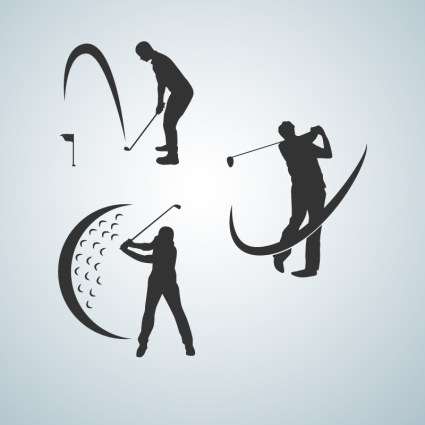 3 golfeur vecteur mat¨¦riel silhouette