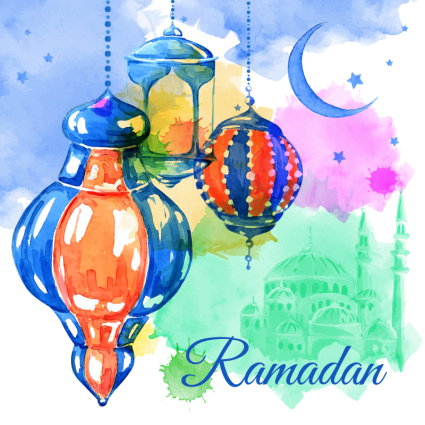 cartes de vœux l'eau vecteur color¨¦es ramadan