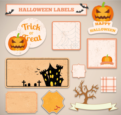 11 modles Creative Halloween matriel vecteur de l'tiquette