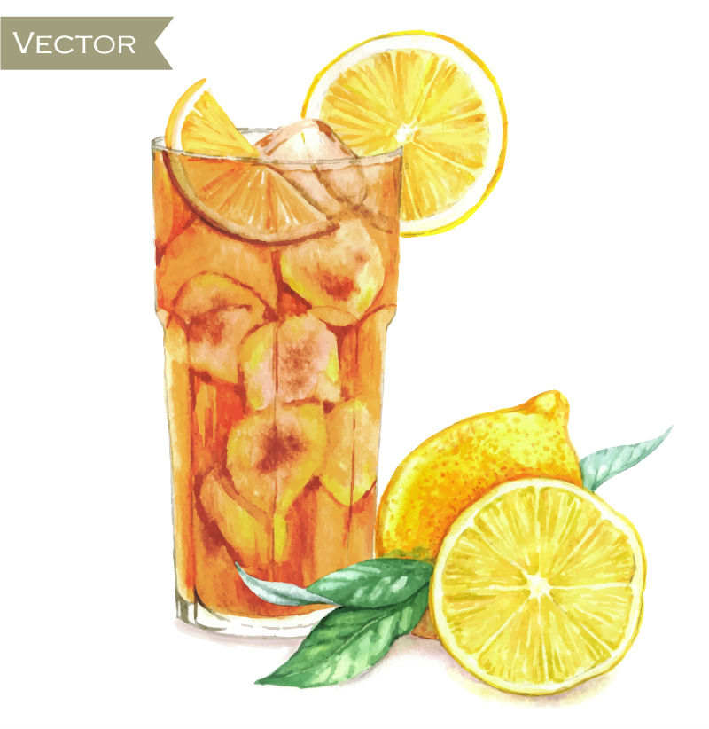 Aquarelle citron vecteur mat¨¦riel de cocktail
