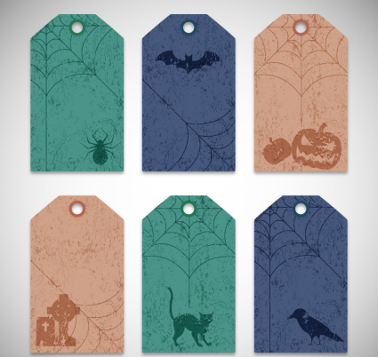 6 effet Halloween faire le vieux logo vecteur