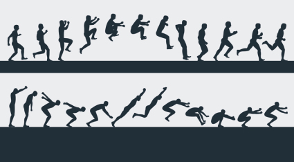 Groupe 2 Long vecteur mat¨¦riel action silhouette continue