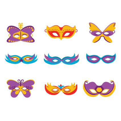9 Cartoon Masken-Design Vektor-Material...