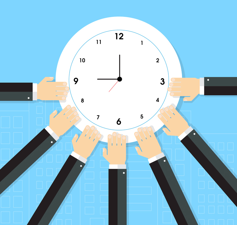 Bras tendu horloge vecteur mat¨¦riel