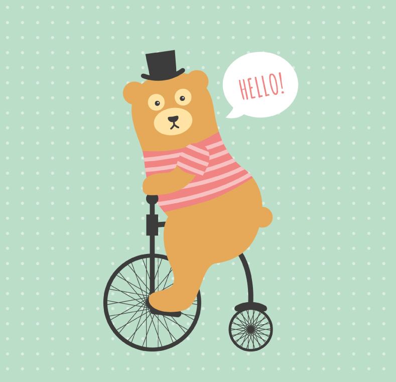 Monter un ours de taille vecteur mat¨¦riel de roue de bicyclette