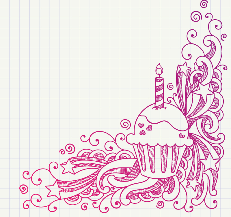 Main motif dessin¨¦ avec du mat¨¦riel de vecteur petits gâteaux