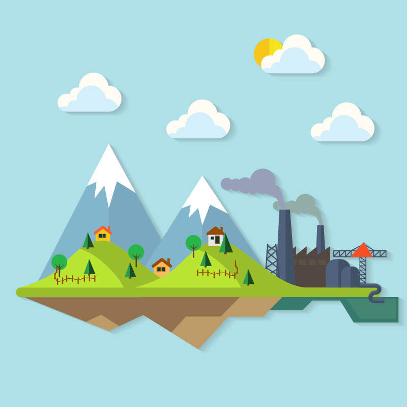 Illustrateur montagneuse usine de mat¨¦riel de vecteur Creative