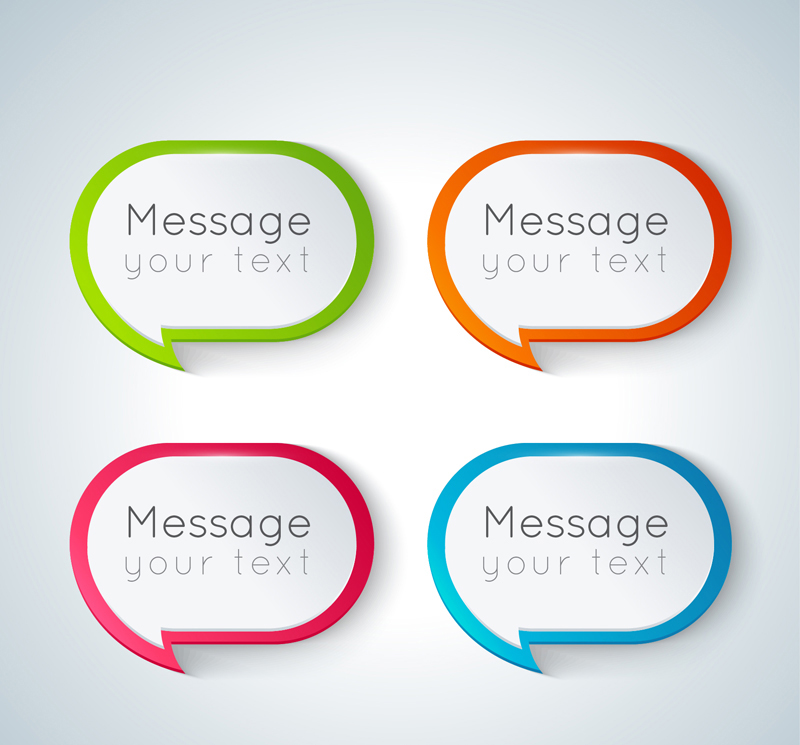 4 filets de couleur de la langue bulles Vector