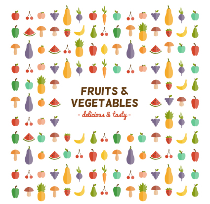 Fruits et l¨¦gumes vecteur de fond sans soudure fraîches