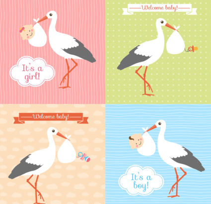 4 Songzi frais vecteur mat¨¦riel de carte de grue