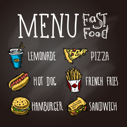 Vecteurs de conception de menu de fast-food
