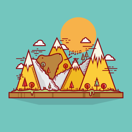 Ours de montagne Creative illustration vectorielle tutoriel