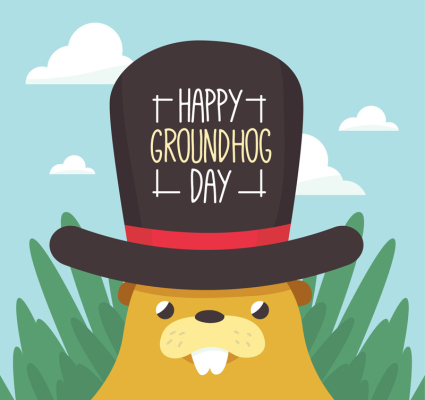 Funny Day Groundhog cartes de vœux vecteur mat¨¦riel