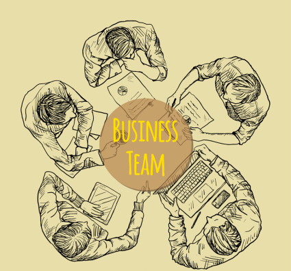 Business team mati¨¨re vue en plan vectoriel