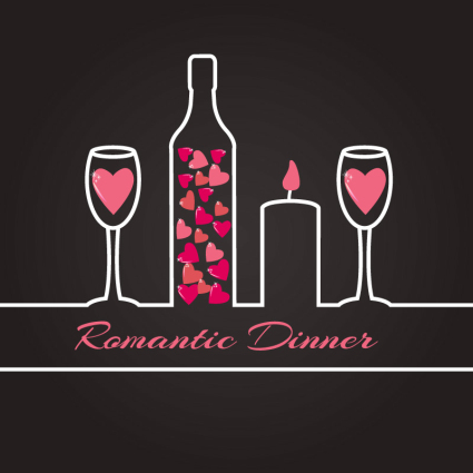 Dîner romantique vecteur mat¨¦riel illustrateur
