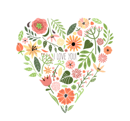 Composition de fleurs crative de matriel vecteur d'amour