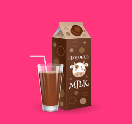 D¨¦licieux chocolat au lait et des verres vecteur mat¨¦riel