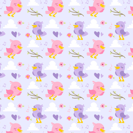 les oiseaux et les oiseaux pourpre seamless background vecteur matriel rose