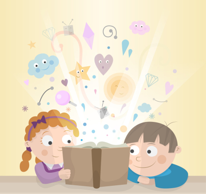 Regardez livre de contes de f¨¦es enfants vecteur mat¨¦riel