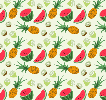 ananas de fruits tropicaux et de la pastque fond transparent vecteur matriel