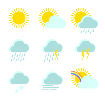 9 temps frais icône vecteur mat¨¦riel