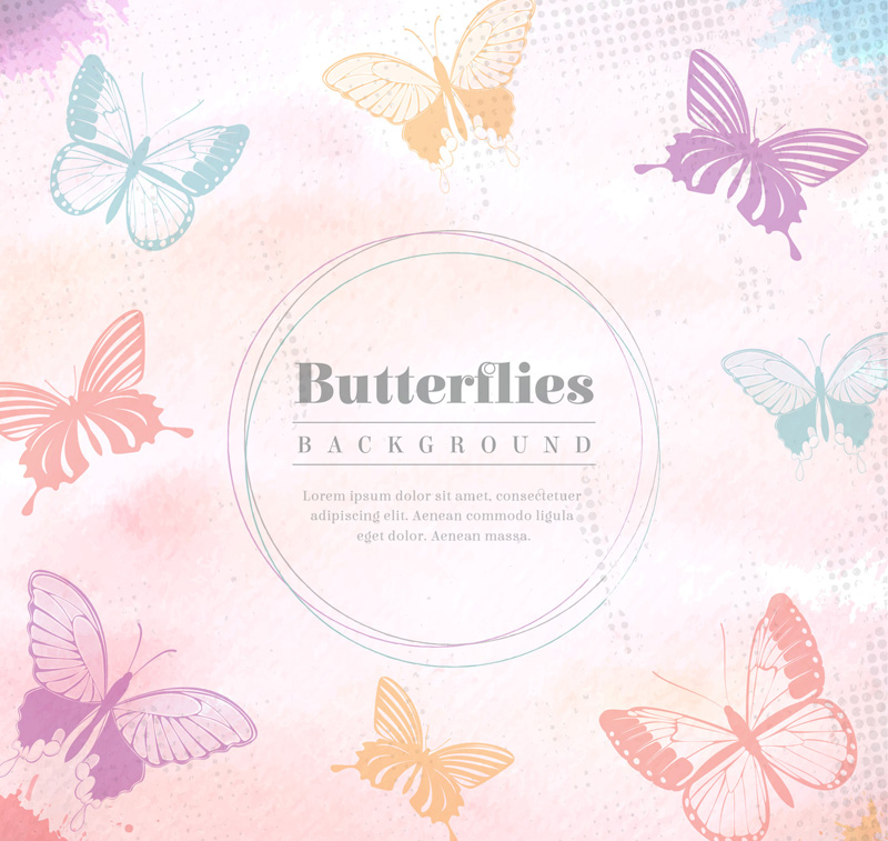Colorful papillon aquarelle mat¨¦riel vecteur de fond