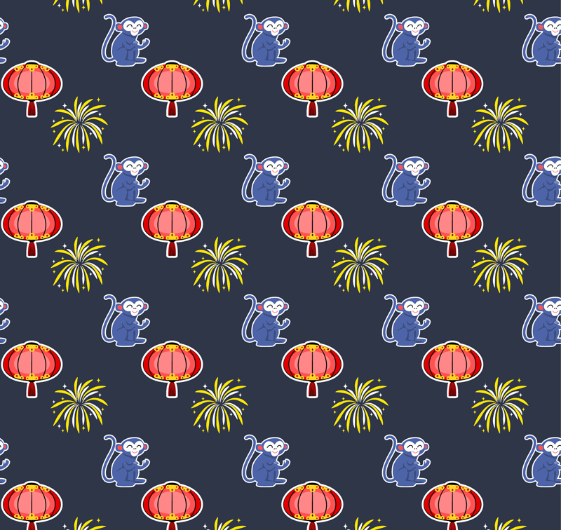 lanternes de singe et feux d'artifice fond transparent vecteur mat¨¦riel