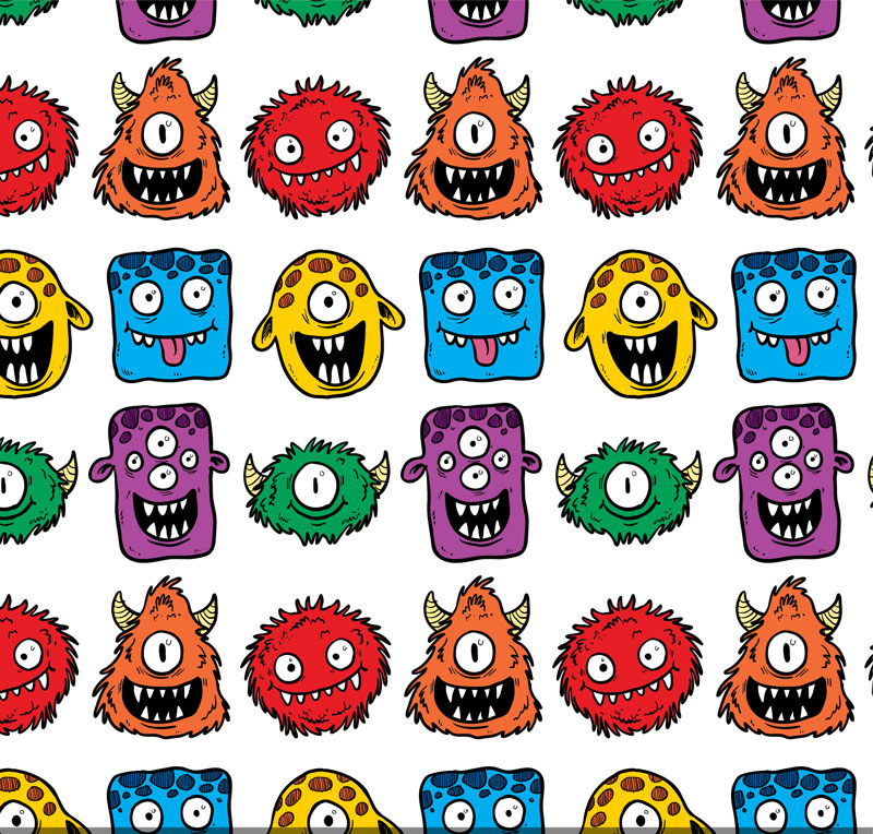 monstre mignon de bande dessin¨¦e fond seamless