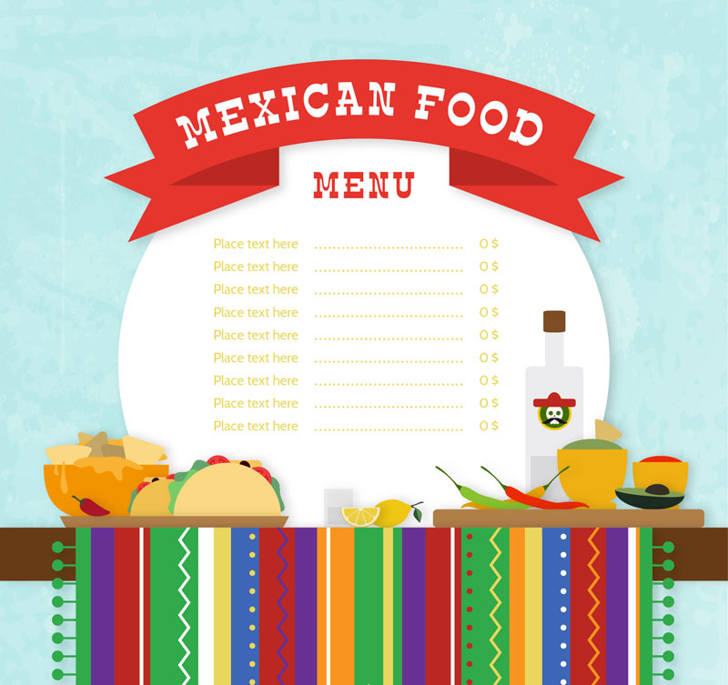 Mexicaine vecteur mat¨¦riel menu de nourriture Creative