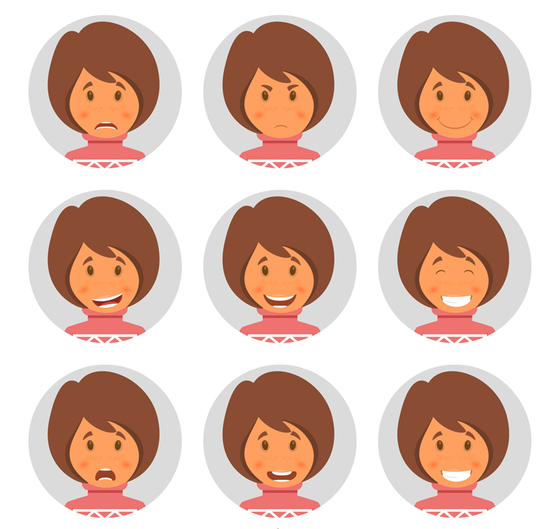 9 courts cheveux vecteur mat¨¦riel photo du visage de femme