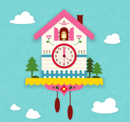 coucou exquis mat¨¦riau horloge Vector