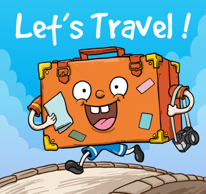 Cartoon valise course vecteur matriel