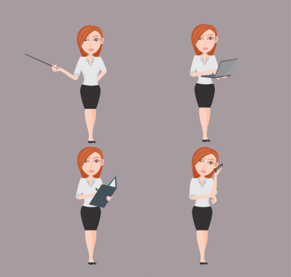 4 Les femmes d'affaires de conception vecteur mat¨¦riel