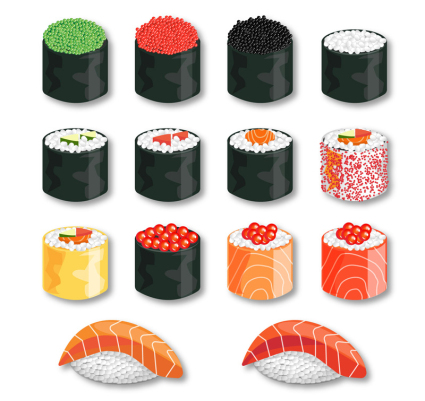 14 dlicieux vecteur matriel sushi