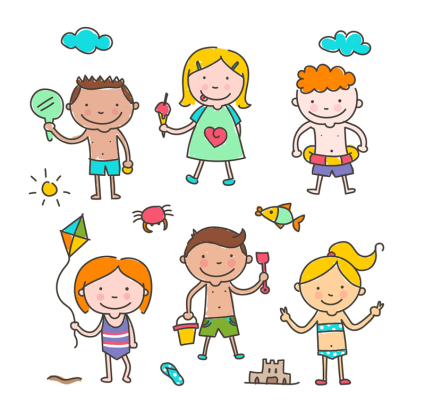 6 nette Kinder Vektor spielen...