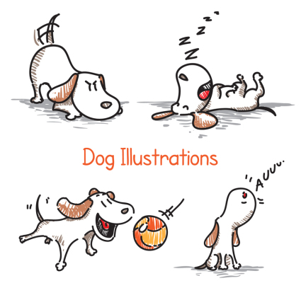 4 jeu chien animal vecteur mat¨¦riel