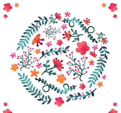 les fleurs et les feuilles d'aquarelle de mat¨¦riel
