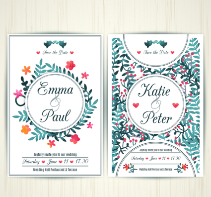 Frais carte d'invitation vecteur mat¨¦riel aquarelle de mariage