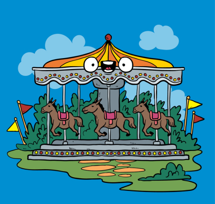 Creative parc d'attractions vecteur mat¨¦riel carrousel