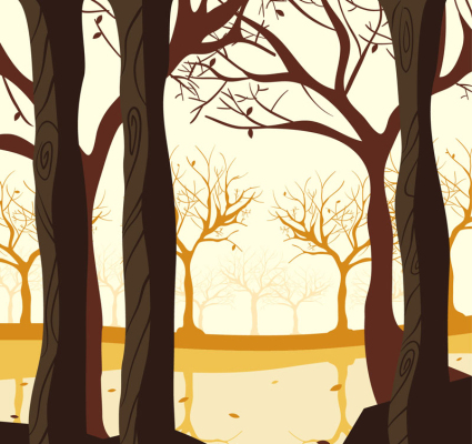Creative bois d'automne illustration vectorielle tutoriel