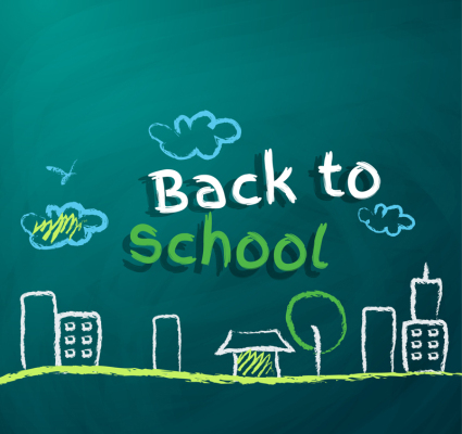 Creative craie retour ¨¤ vecteur mat¨¦riel scolaire