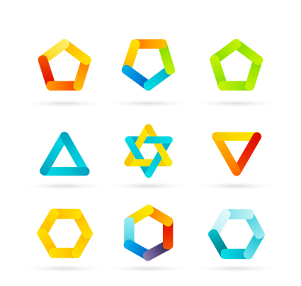 9 couleur motif icône vecteur
