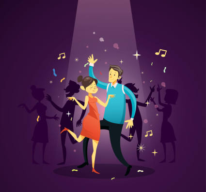 Danser hommes et les femmes vecteur mat¨¦riel de mode