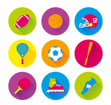 9 couleur mat¨¦riel icône sport vecteur