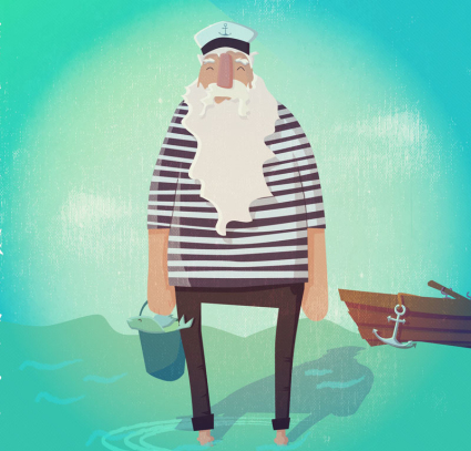 Le vecteur mat¨¦riel de mer vieux marin