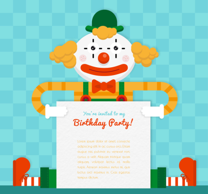 Creative affiche vecteur Birthday Party Clown