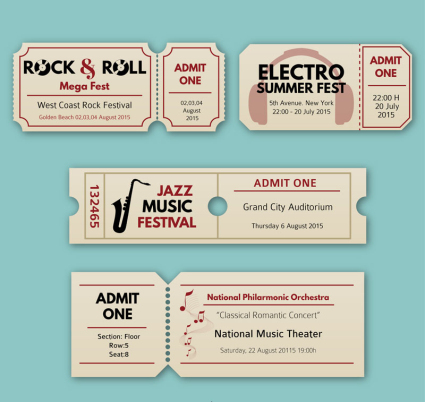 4 billets pour le concert de vecteur mat¨¦riel cr¨¦atif